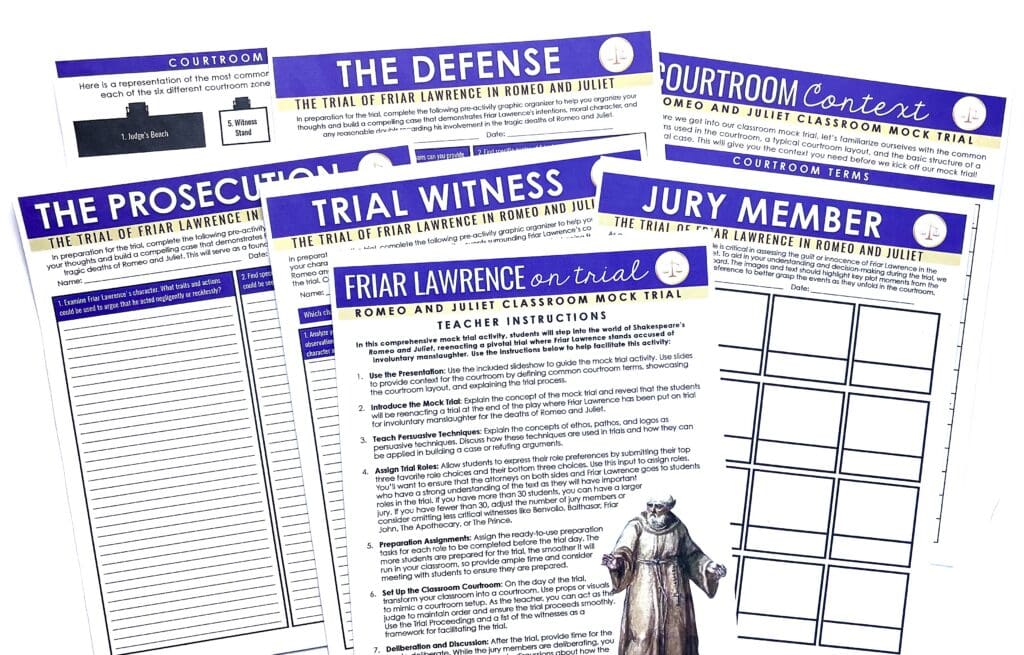 A mock trial is a creative, interactive strategy for teaching Romeo and Juliet